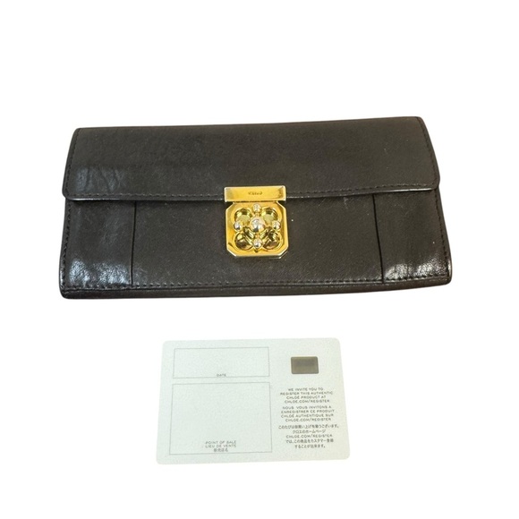 Chloe Black Leather Clutch Elise Continental Wallet EUC - Picture 3 of 13